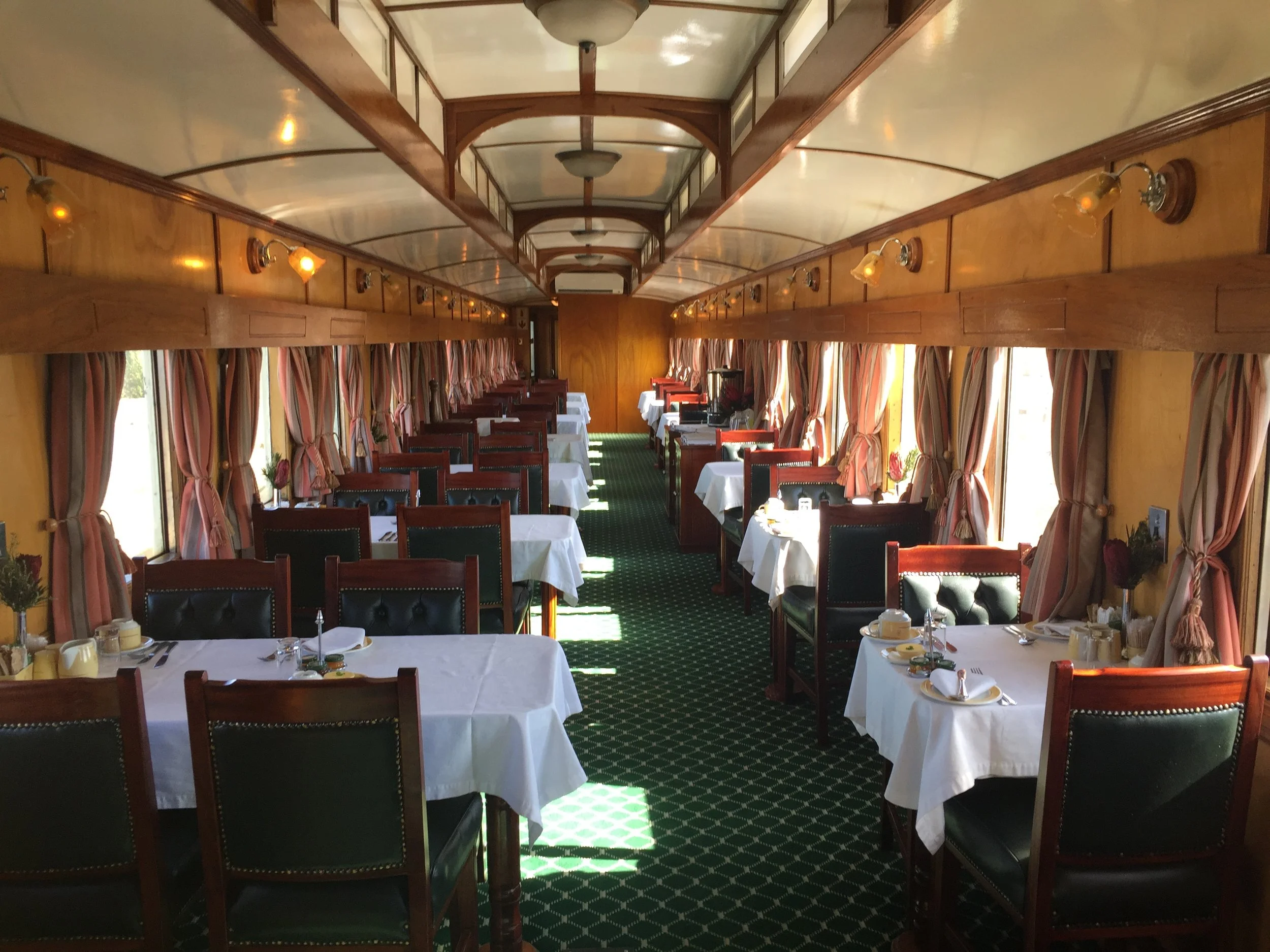 One of two dining cars.