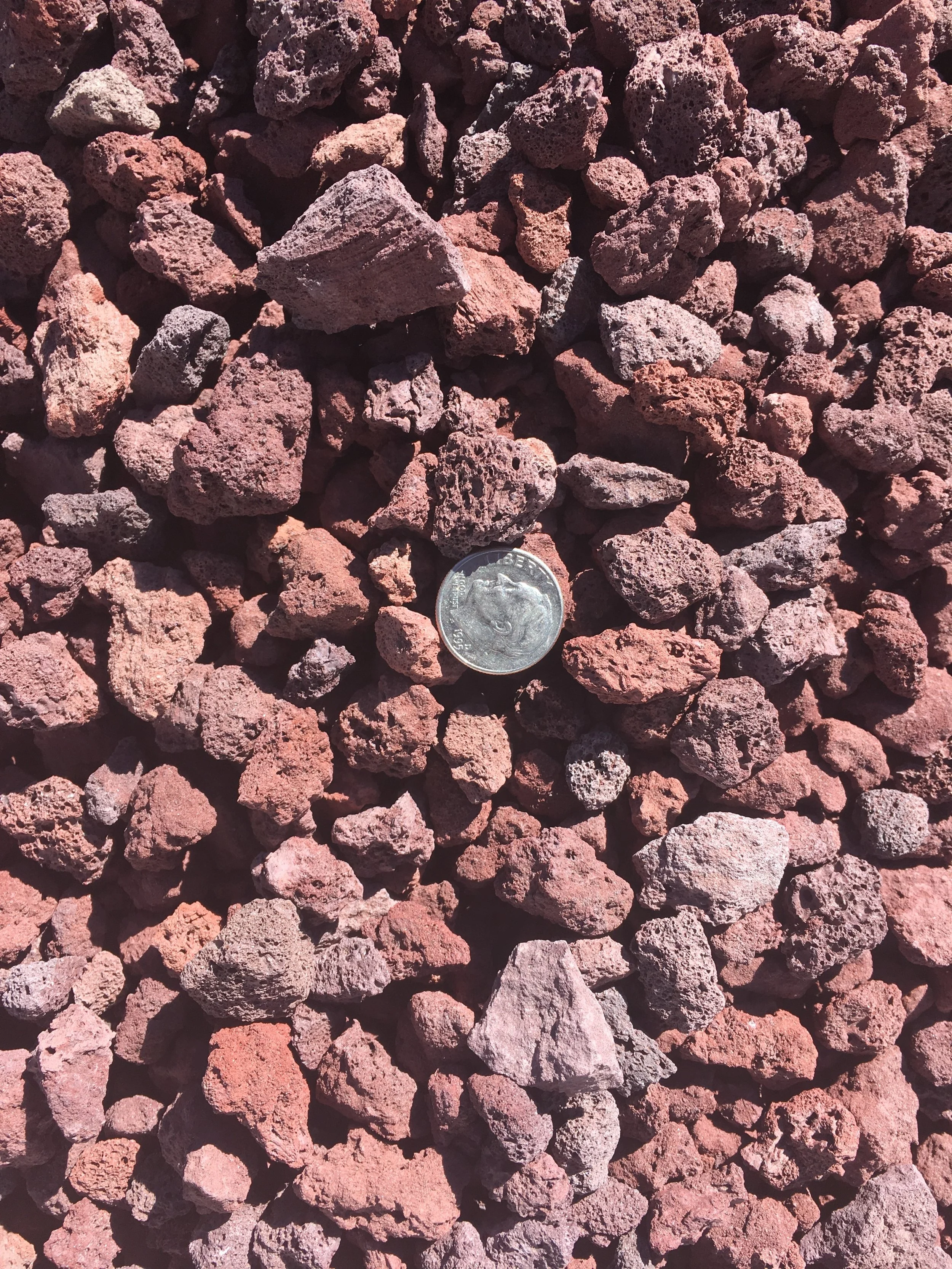Scoria 3/4" Red pumice rock used for landscaping
