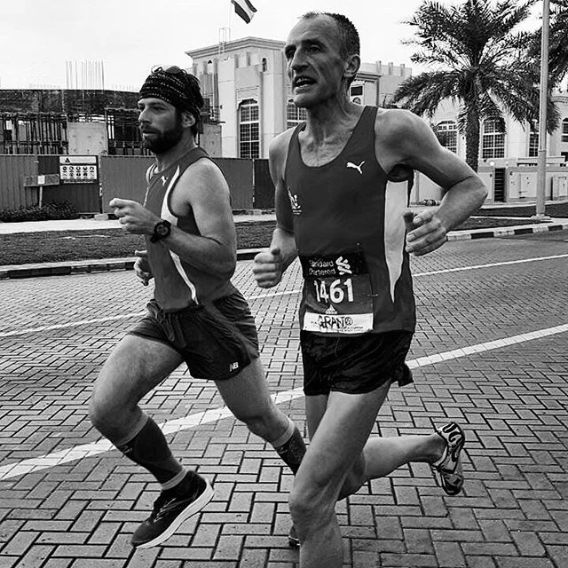 Supporting Dubai runners with some fast pacers in matching kit and speed. A marathon is a team sport here. #neverstoprunning #dubaimarathon2017  #dubairunners #dubaimarathon