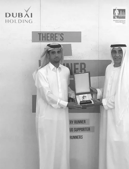 Aref was first Emirati in the Dubai Marathon 2017. 3:09:12 in his debut marathon.