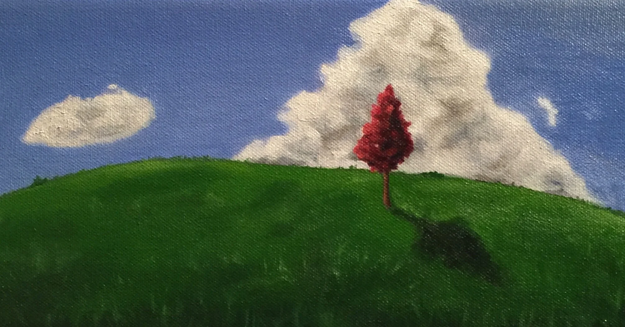  Solitary Scarlet  Oil on Canvas 6 x 12 Inches  2019 Available at Bishop’s Stock Gallery  