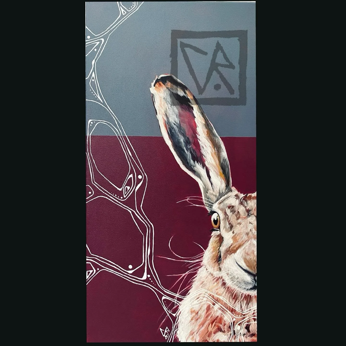 The Englishman 
10x20 inches, acrylic on canvas. 

I love me an hare. It&rsquo;s got to be those giant ears.

#hare #animalartist #animalart #acryliconcanvaspainting #canadianartist