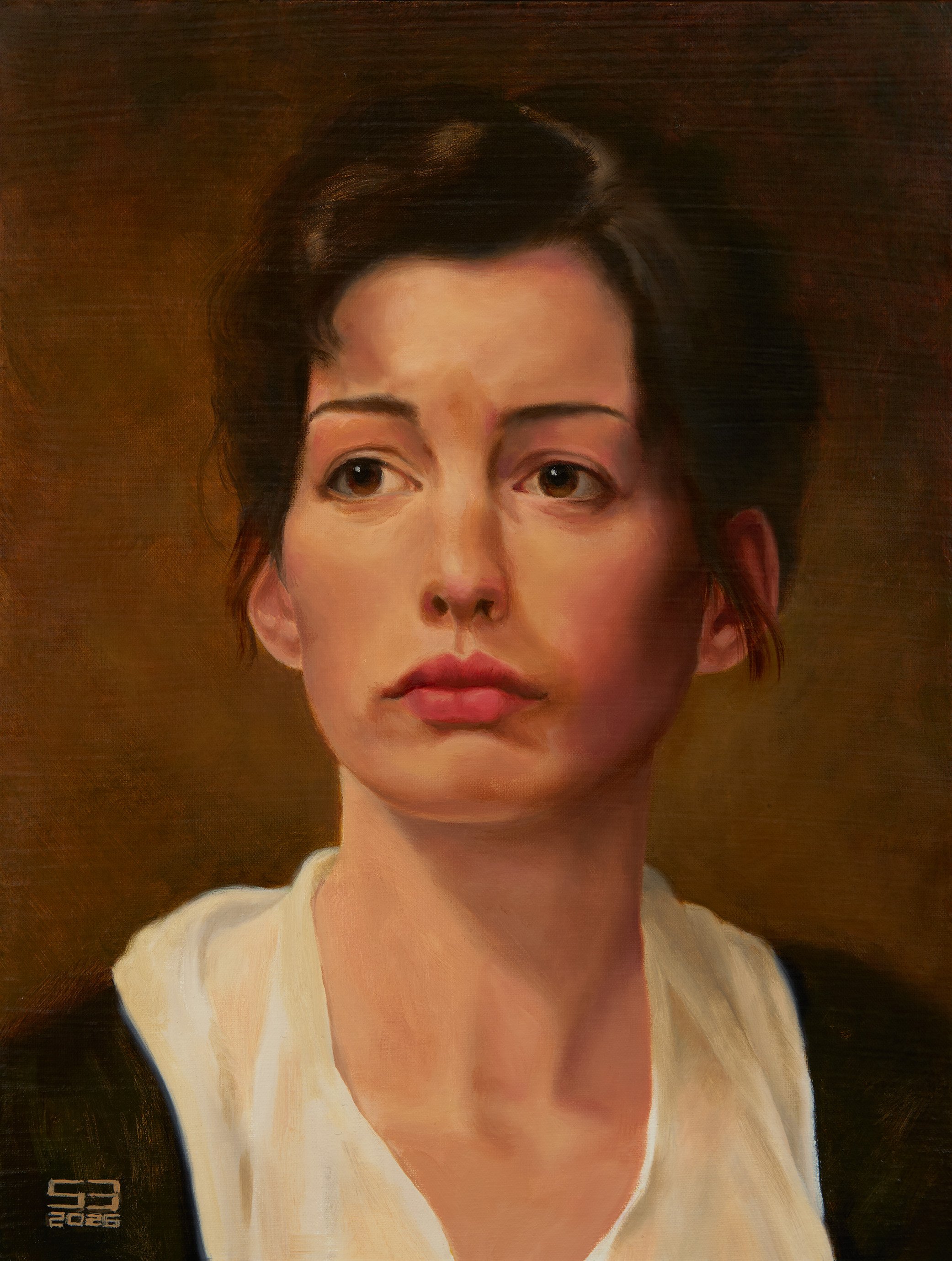 Anne becoming Jane Austin. 12 x16 Oil on linen panel.