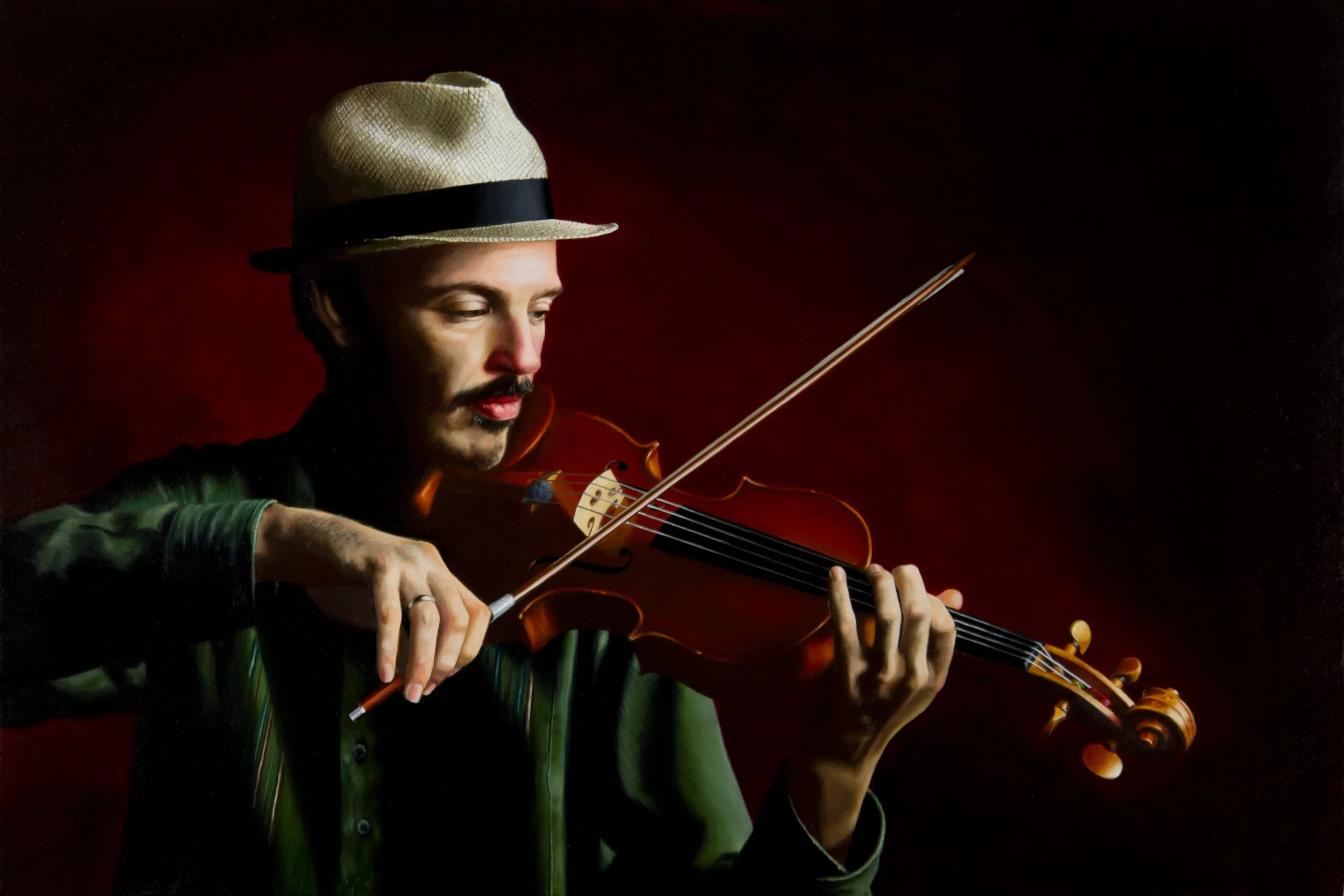 Violinist 24x36 oil on linen