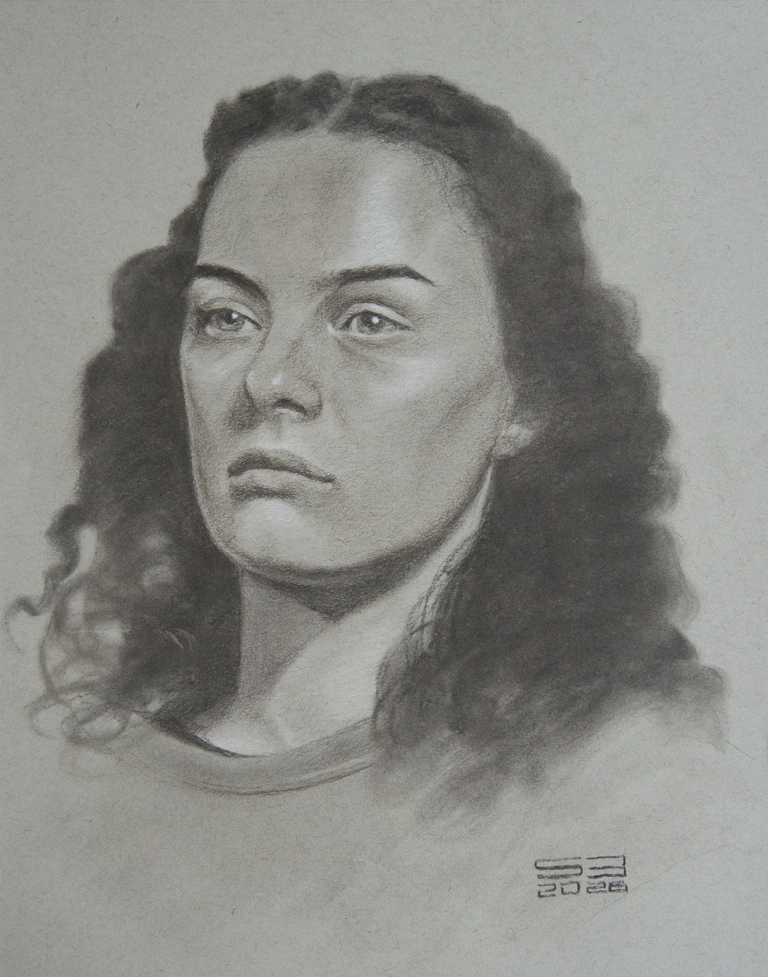 Portrait 11x14 charcoal on grey toned paper