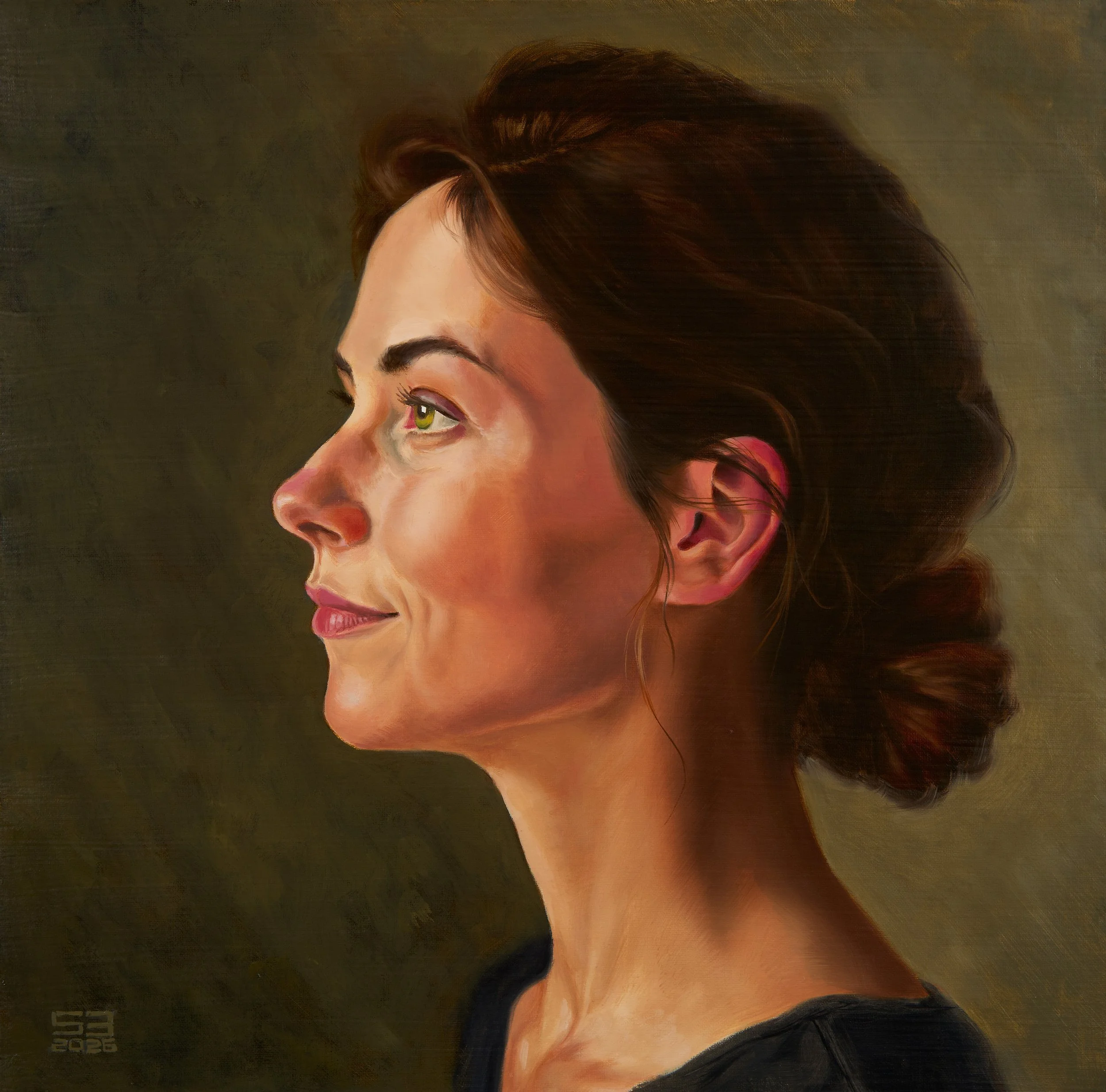 Sarah. 16 x16 Oil on linen panel.