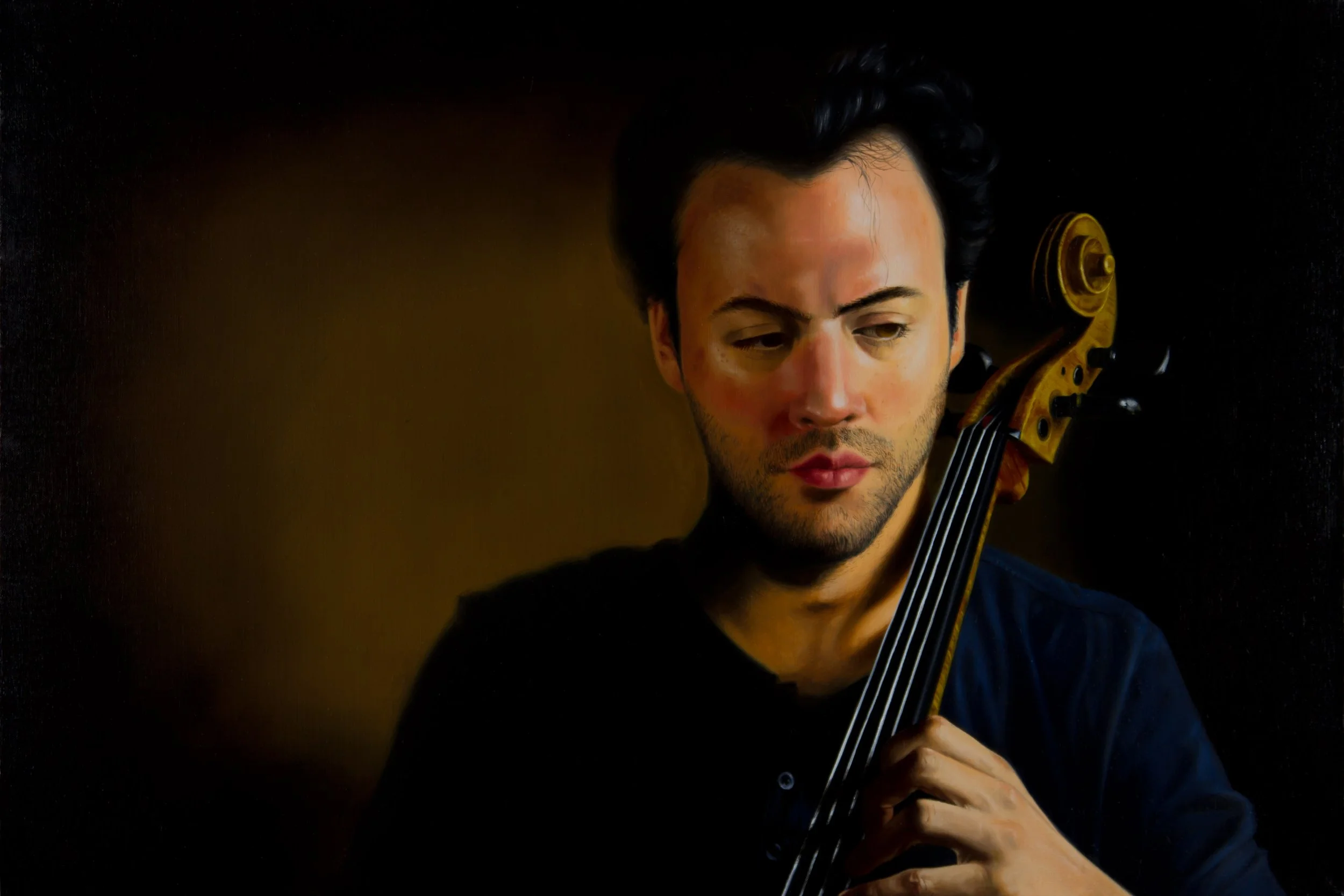 Cellist 24x36 oil on linen