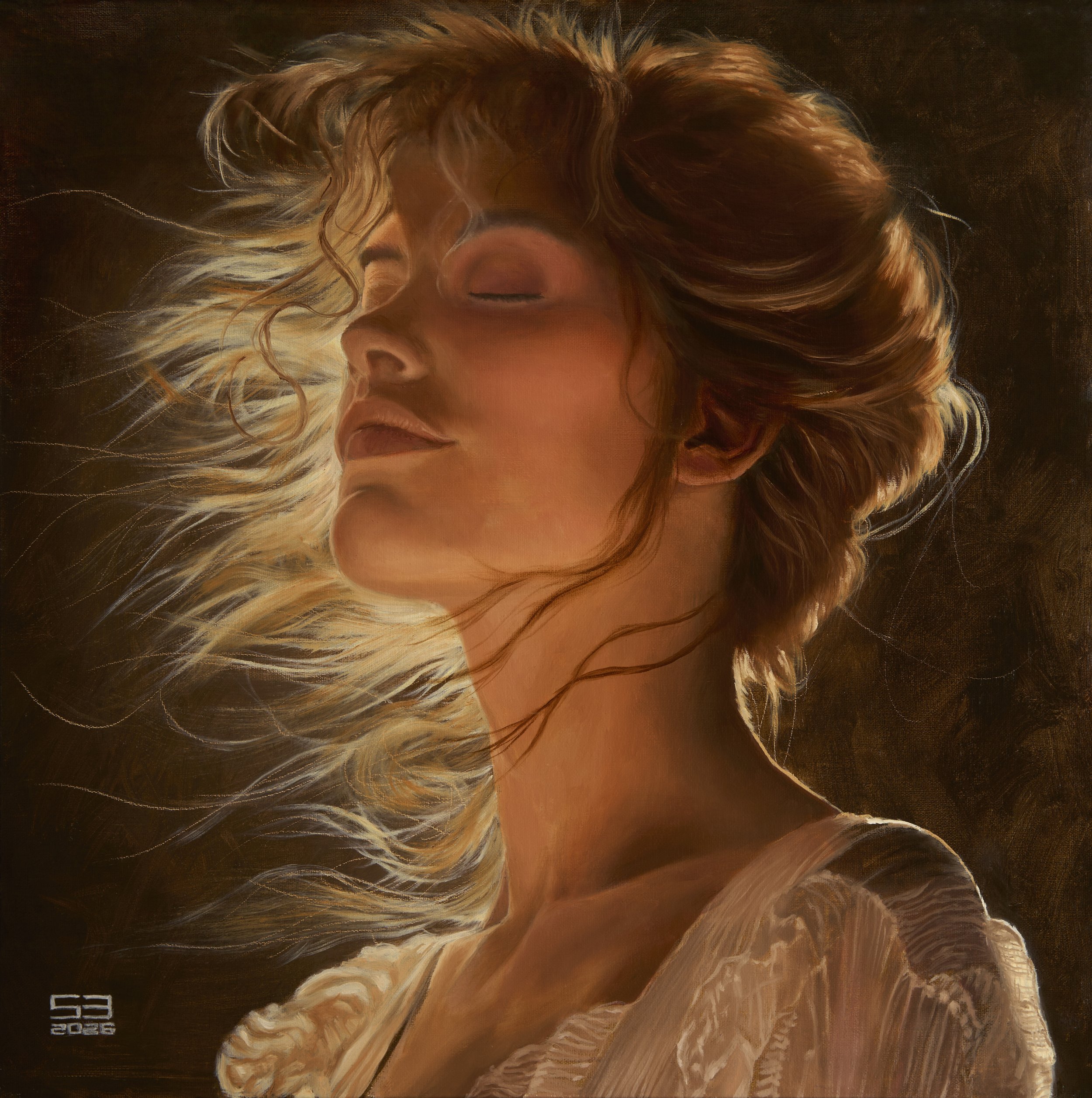 When the wind whispers. 16x16 Oil on linen panel.