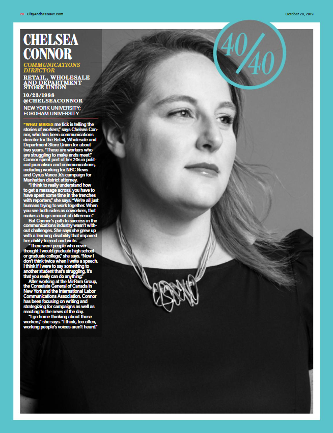 Chelsea Connor Named Rising Star in City &amp; State NY's 40 Under 40 List