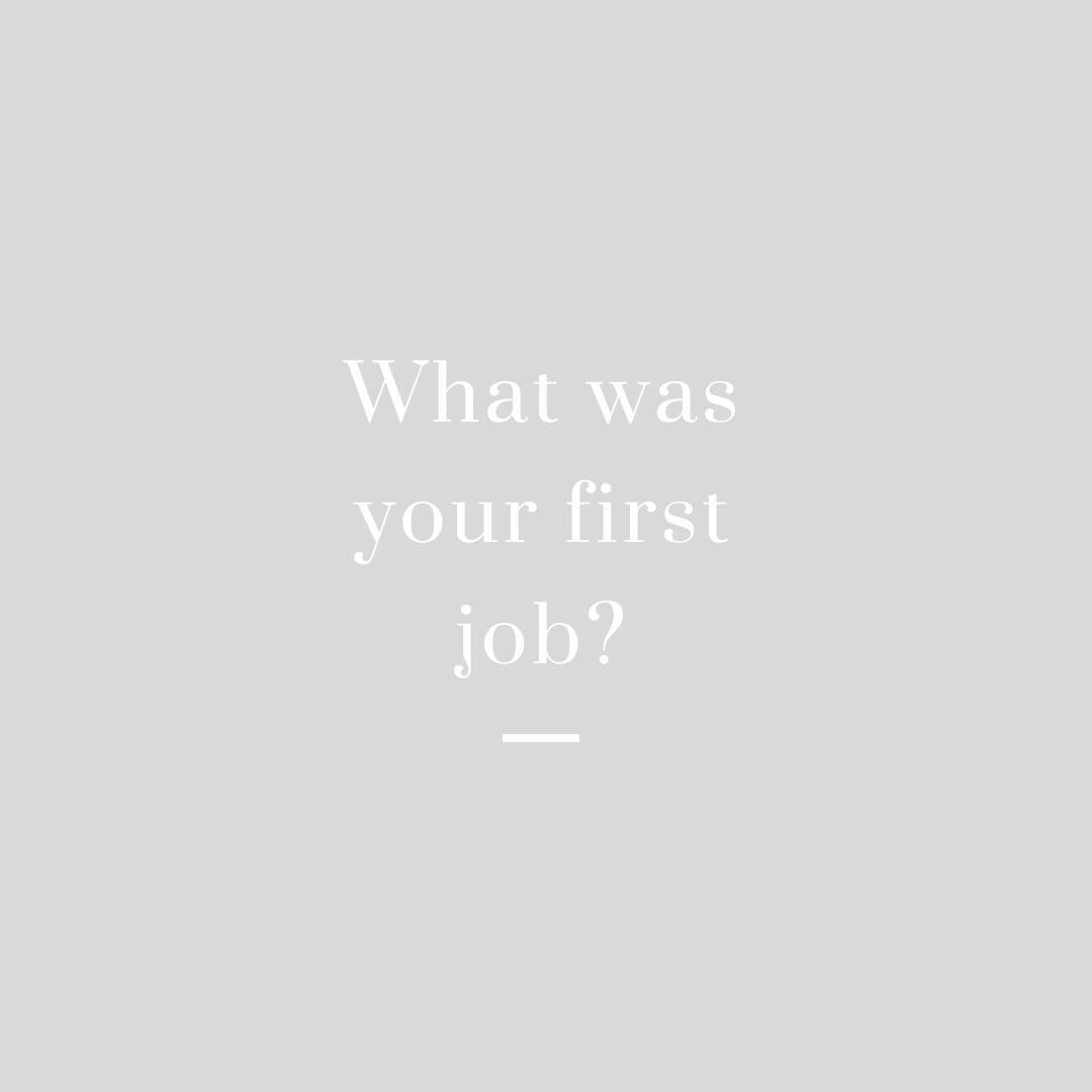 Okay! I am curious... what was your first job?  Mine was a lifeguard and swim instructor. ⁠
⁠
I had a lot of fun but our pool director ran a tight ship and we took our jobs seriously. I learned a lot about responsibility and hard work.  If you weren'