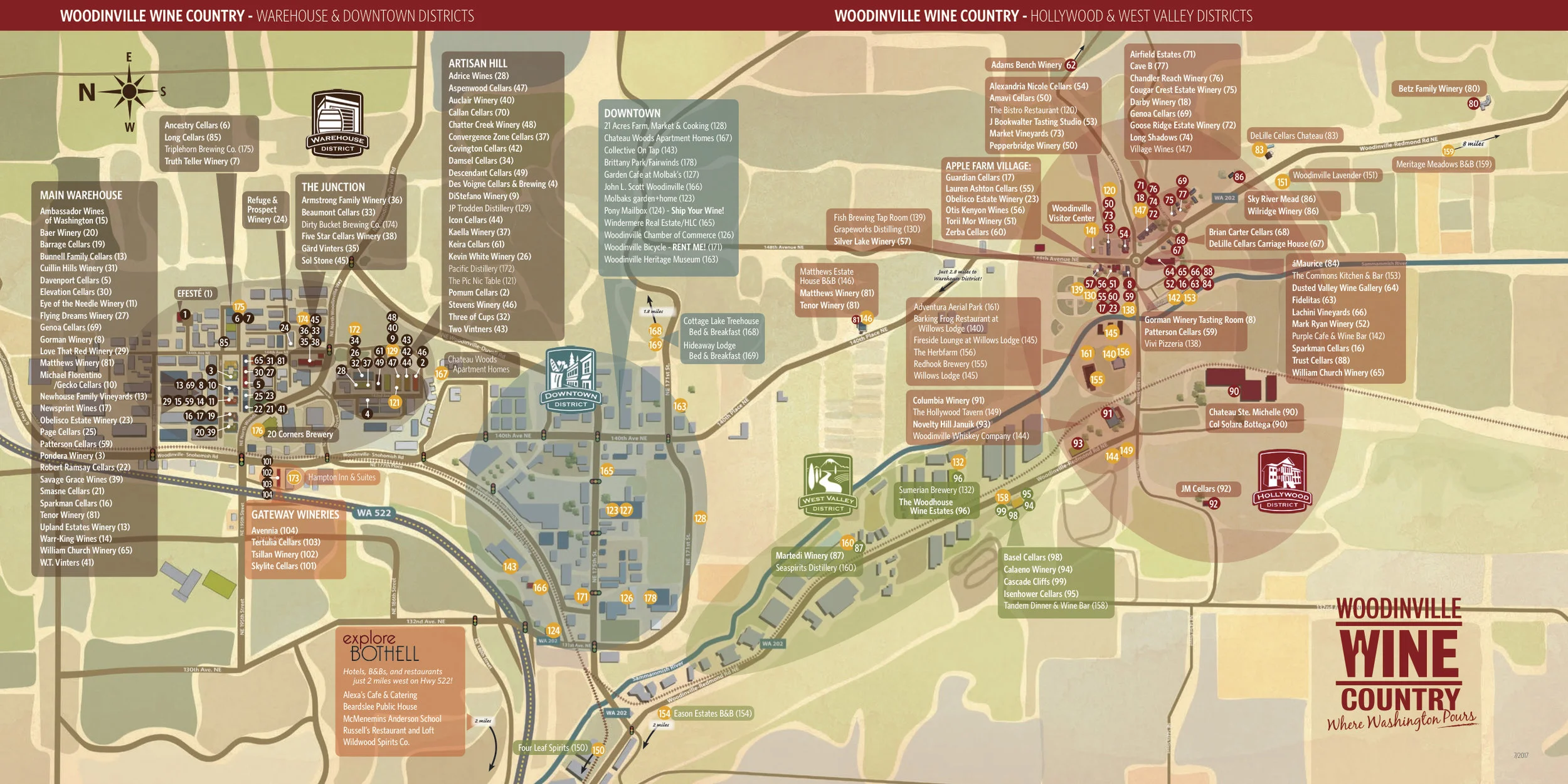 Map from Woodinville Wine Country
