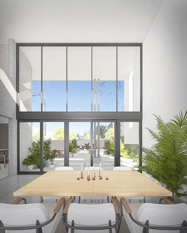 Our #5thStResidence will have a living space that opens up to a private and nativity landscaped courtyard.⠀
⠀
The full height glazing is north facing in order to give the living space a nice even light throughout the day while also avoiding excessive