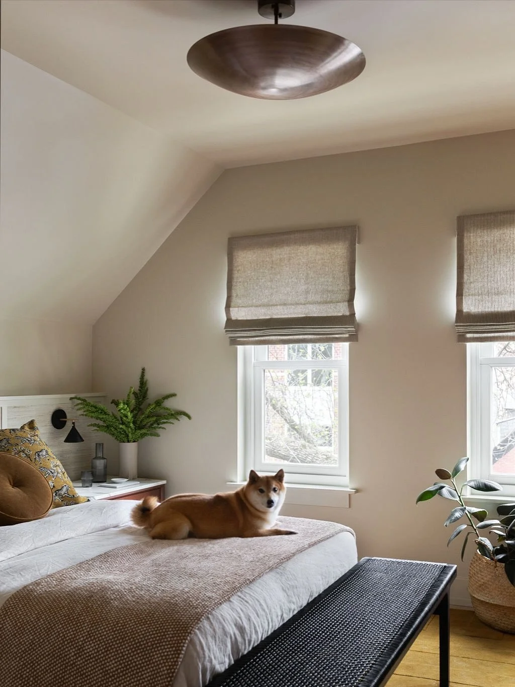Ted, our unofficial resident model. ⁠
⁠
The upstairs of the Holstein Park residence was designed with a balance of Japanese minimalism and Scandinavian restraint. Quiet, warm, and intentionally pared back to create the perfect place to unwind.⁠
⁠
Int