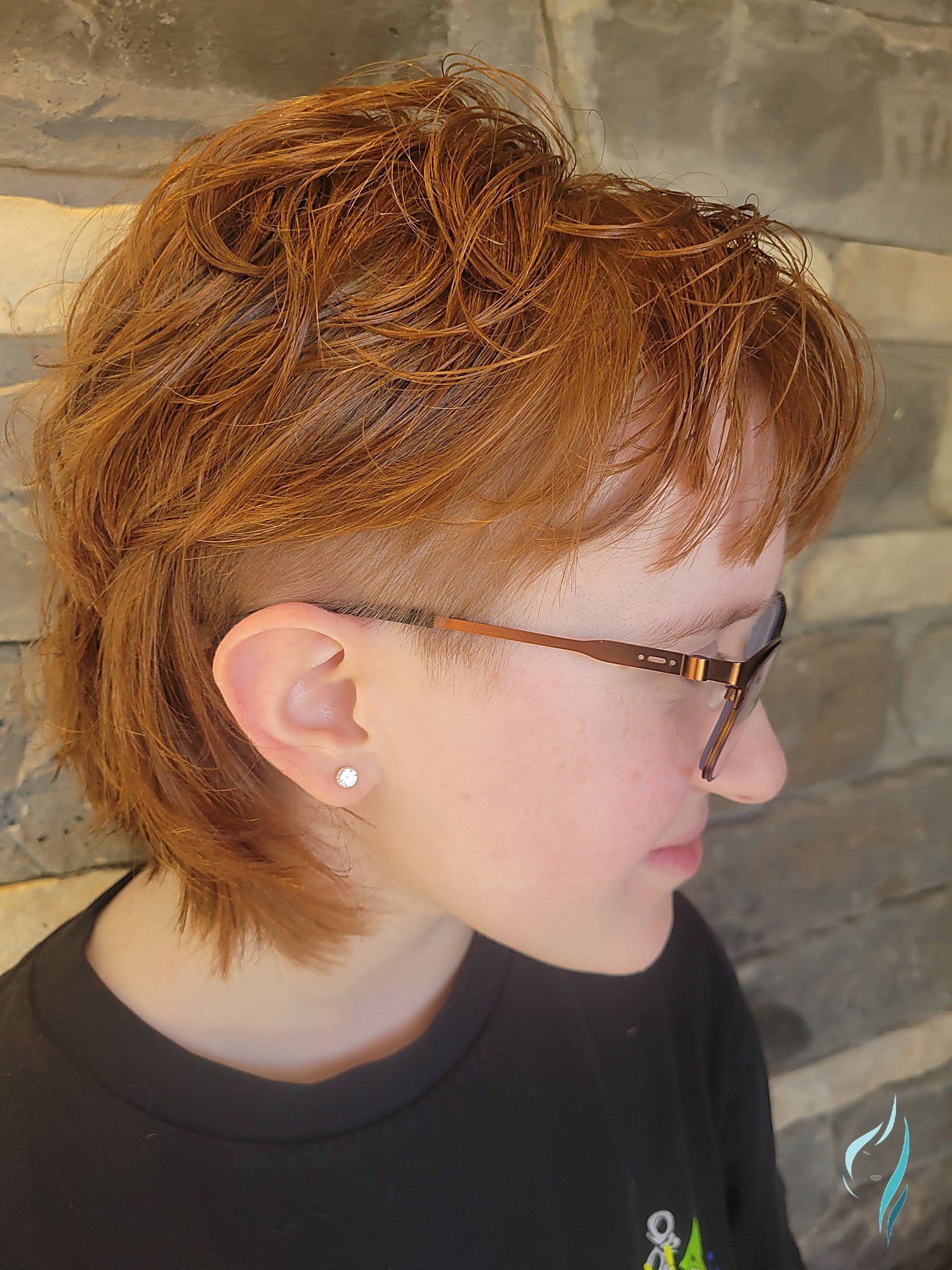 Short copper undercut hairstyle by Changing Times Hair Designs, State College, PA.