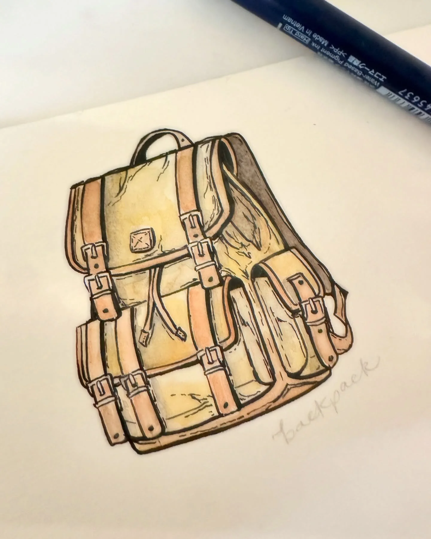 Going to attempt a few of these this year&hellip; been a very very long time since I&rsquo;ve just sat and drawn something not for work. Seems fitting the first prompt is baggage related. #inktober #inktober2024backpack #inktober2024