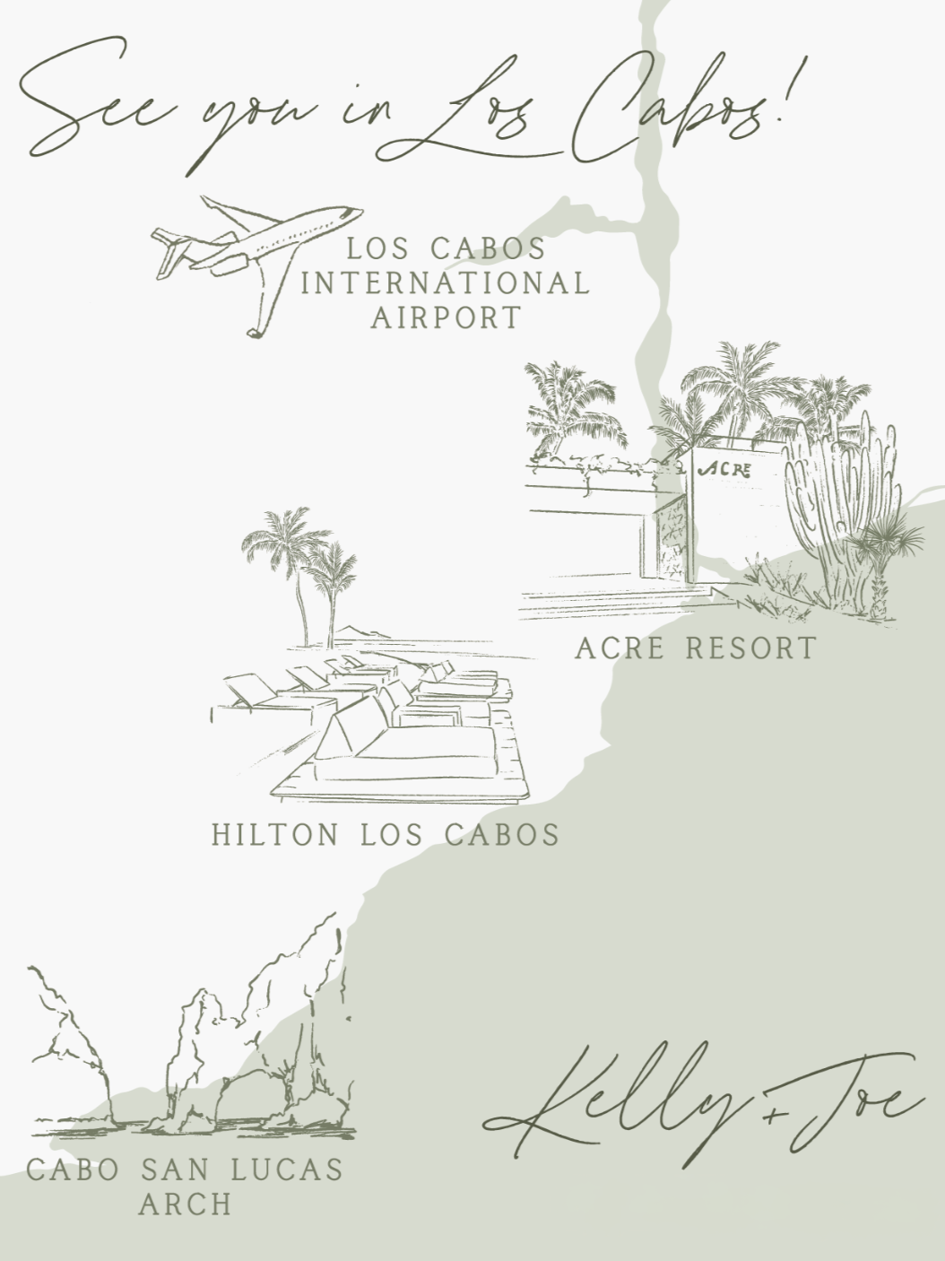 Wedding Map, Los Cabos, Mexico