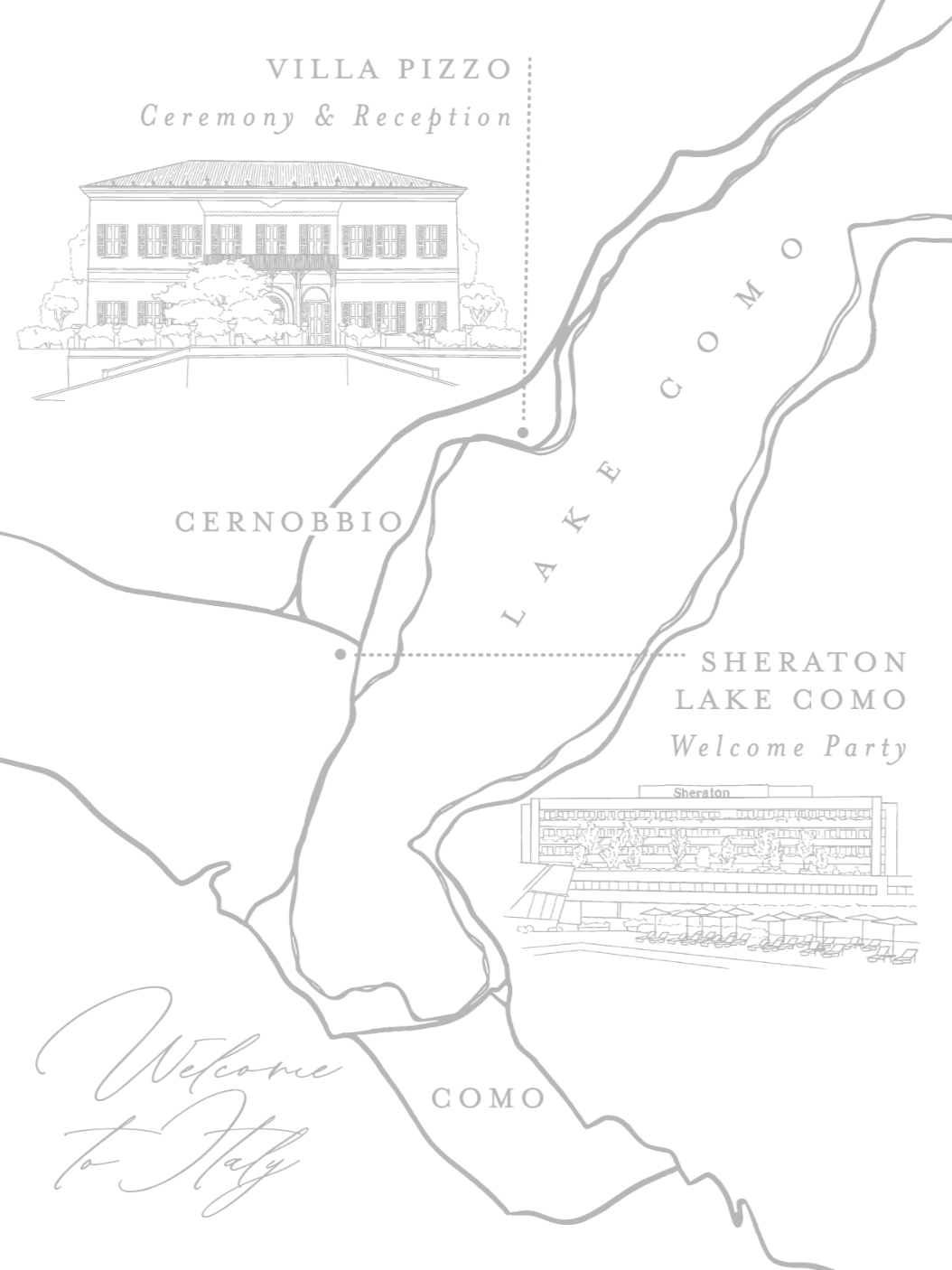 Wedding Map, Lake Como