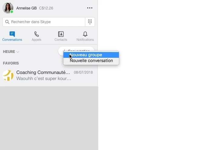 comment créer un groupe de discussion skype