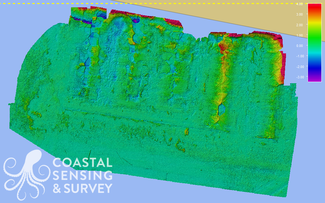 Harbor Village Marina: The height differences are the year over year changes in the lakebed surrounding the marina using overlayed images. This is the culmination of 4 surveys conducted over 8 years.