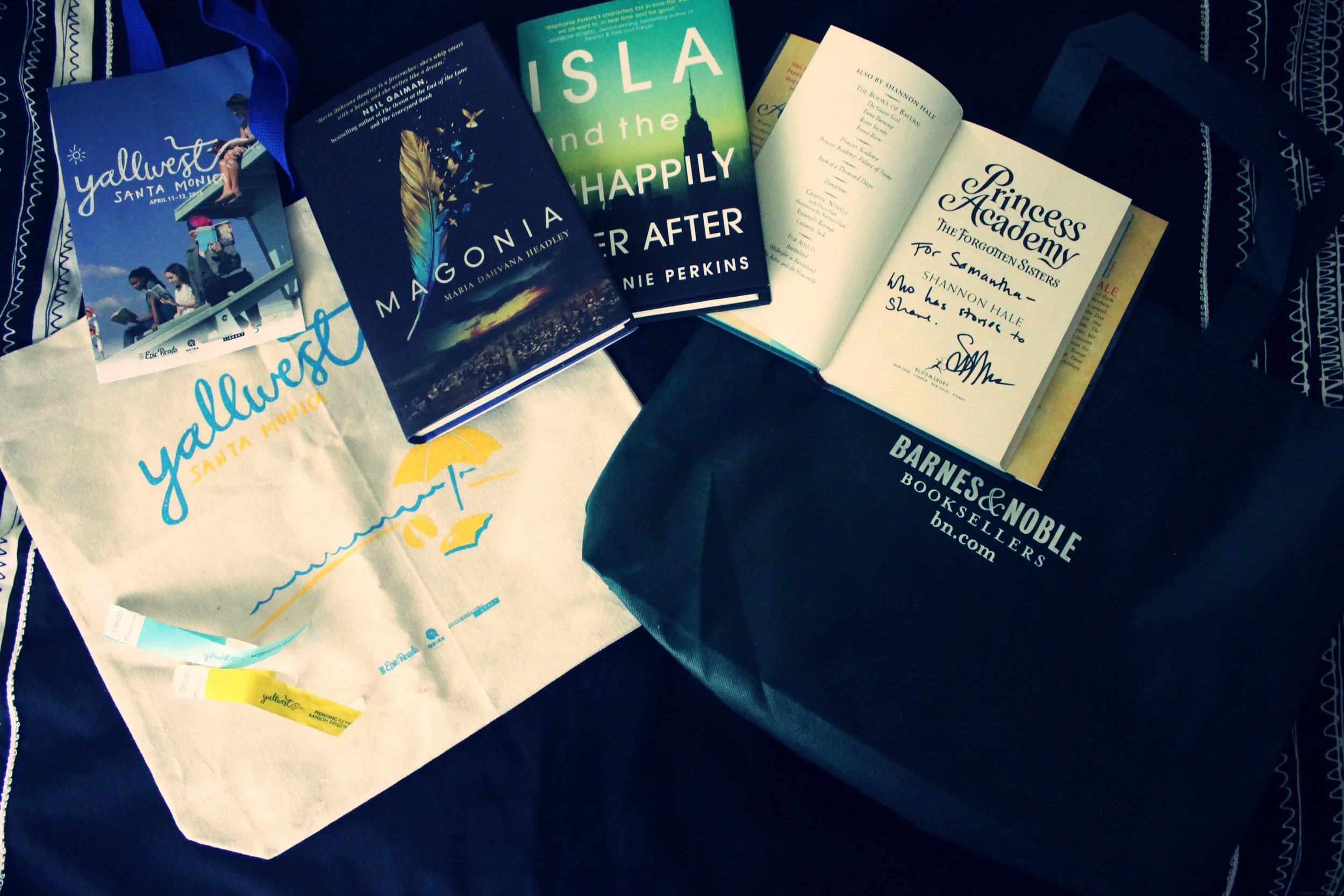 My YALLWEST spoils. ALL THE TOTES WERE ACQUIRED.