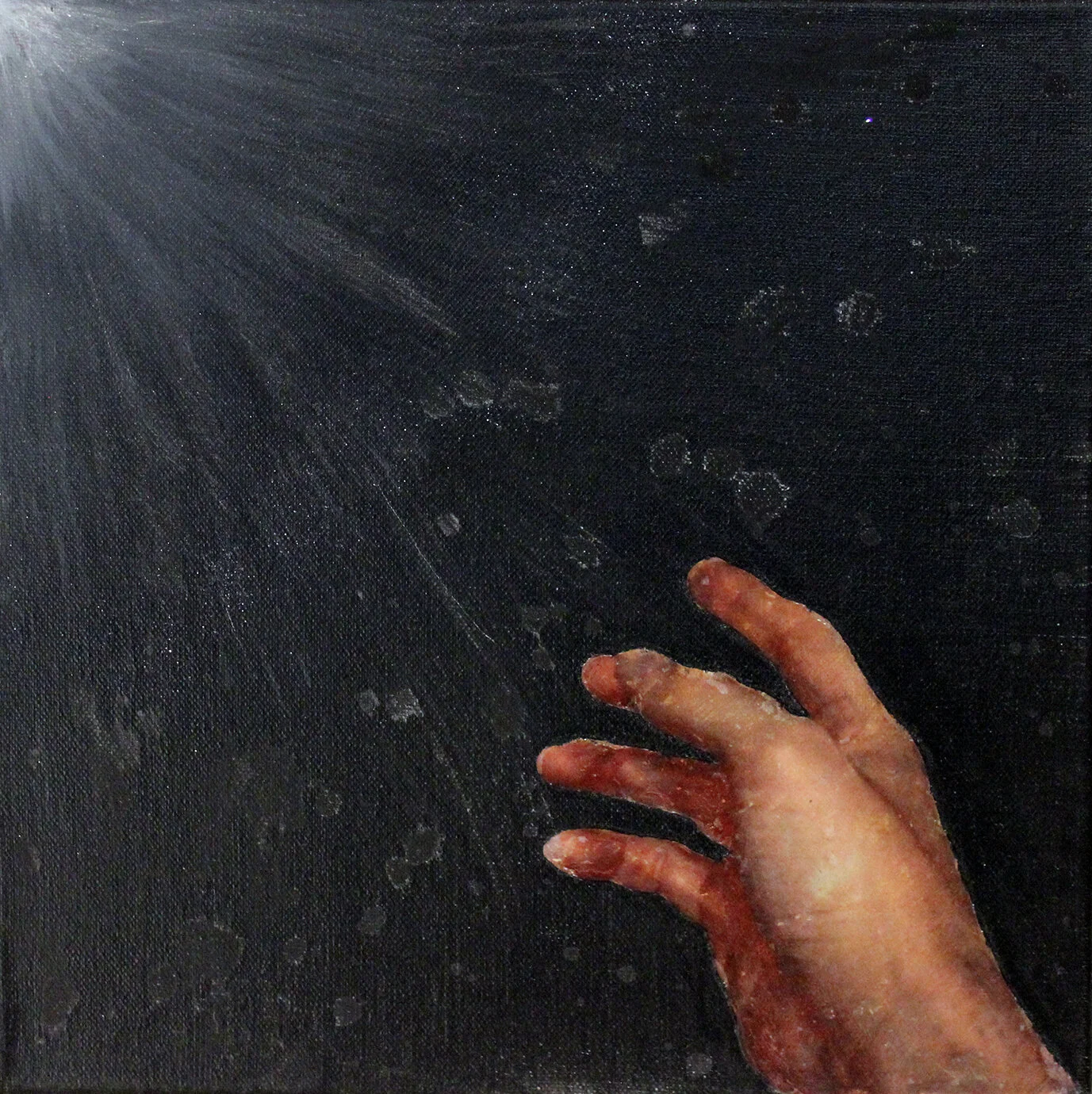 Return to Me - Acrylic paint with ink, gel medium, and glitter