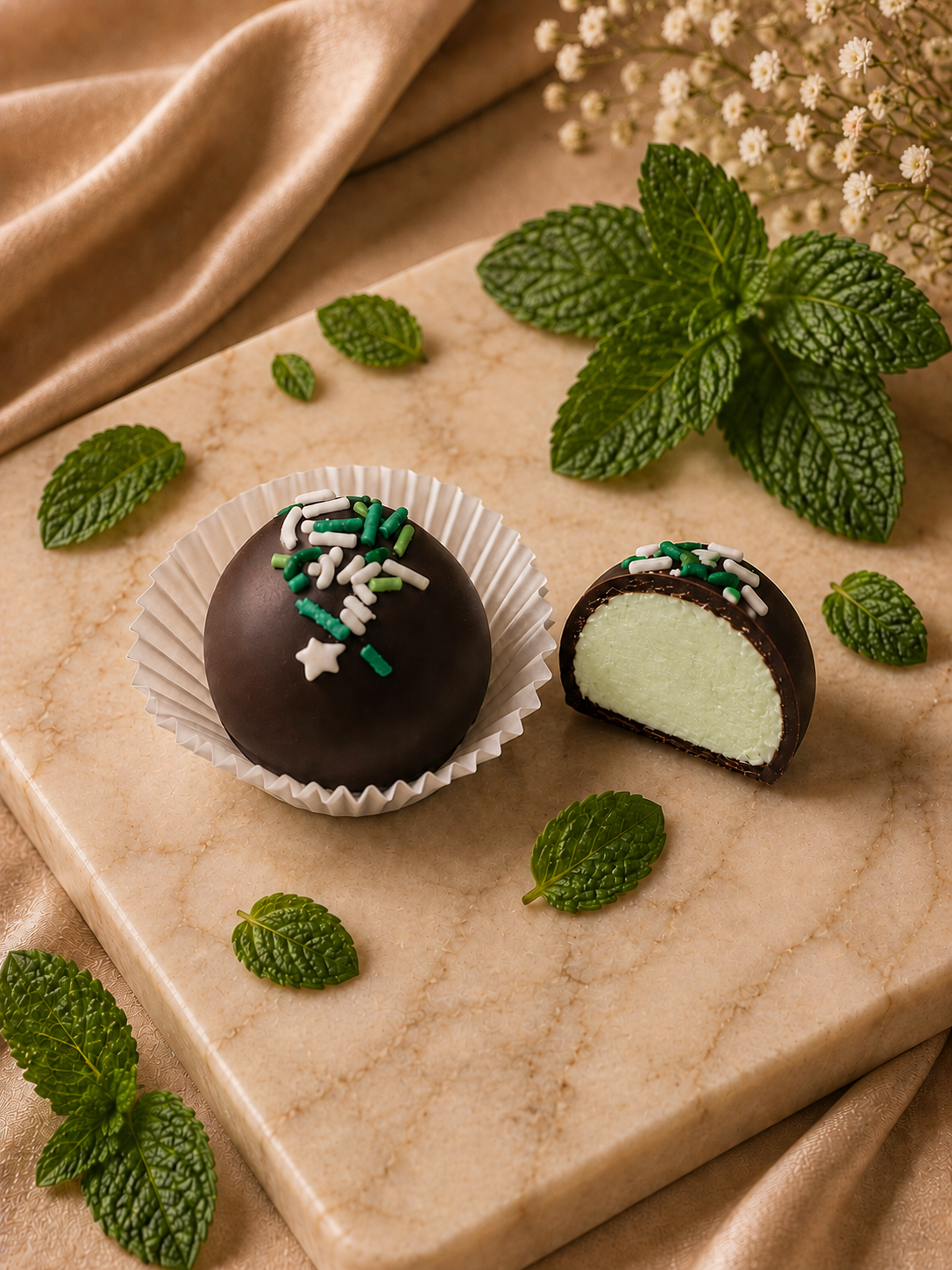 Mint Chocolate Truffles Royale