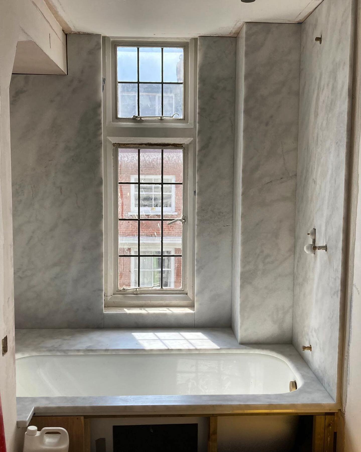 Marylebone bathroom marble taking shape #marble #bathroom #shower #beautiful #exclusive #luxury #construction #bigbeanconstruction #london