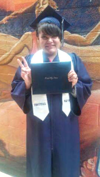 Tobi Lynn Stanfill, 17, at her high school graduation from Camino Nuevo Youth Center. (Courtesy of Rebecca Christopher)