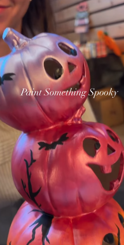  PAINTING: Day of the Dead Skull and Halloween Witches Hat Painting