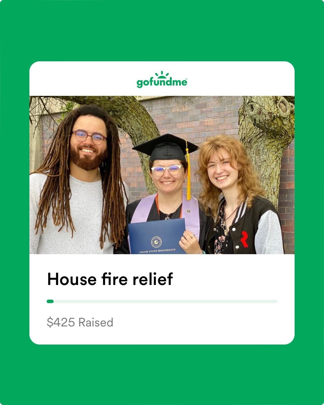 My wonderful daughter, Anastasia, her husband Obi, and their friend Kris, have faced an unimaginable tragedy. This past Friday, in Lowell, MA, they lost their home to a devastating house fire, along with every possession they held dear, and their bel