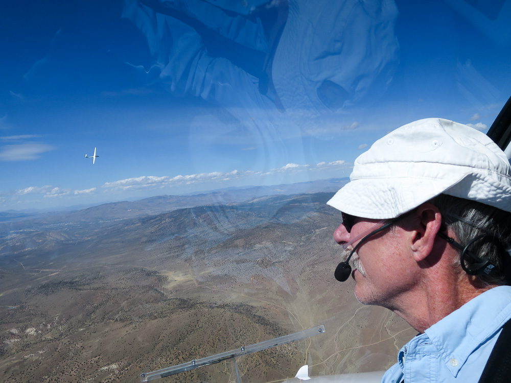 Former GHSA member Kevin Shaw in his Pipistrel Taurus self-launching glider in Minden, NV, 2018