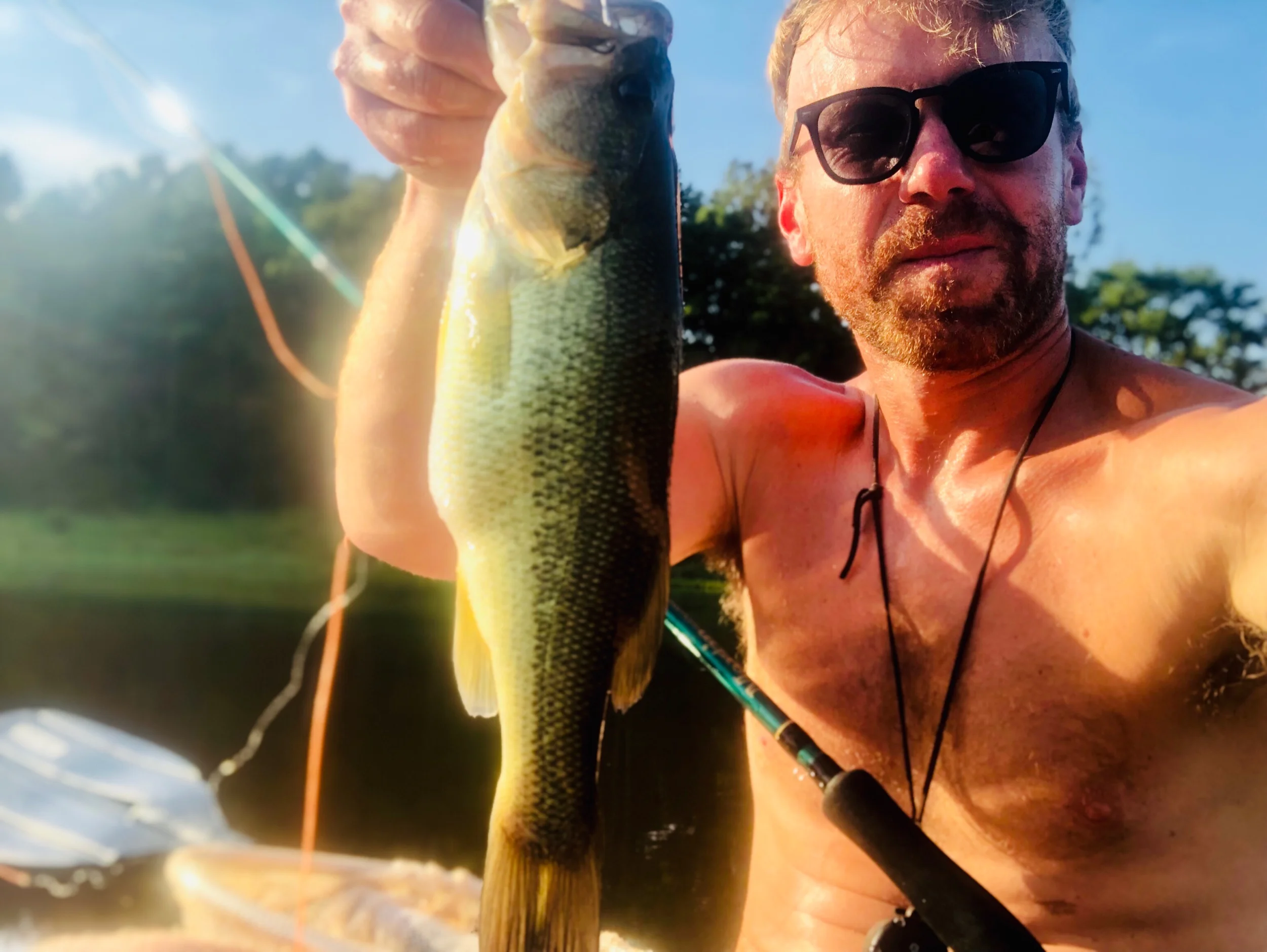 8/2/2019 Three more bass at North Cypress Lake on the fly