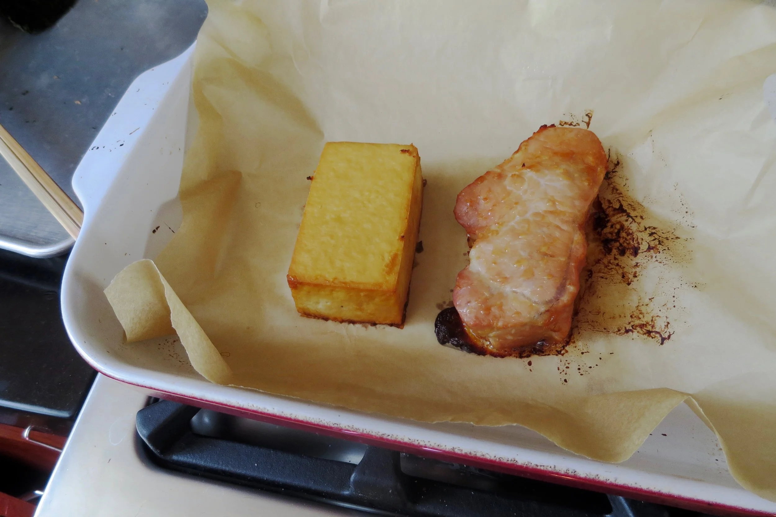 (Showing Miso Tofu on the left, Miso Pork on the right. Try Miso Marinated Pork recipe , too!)