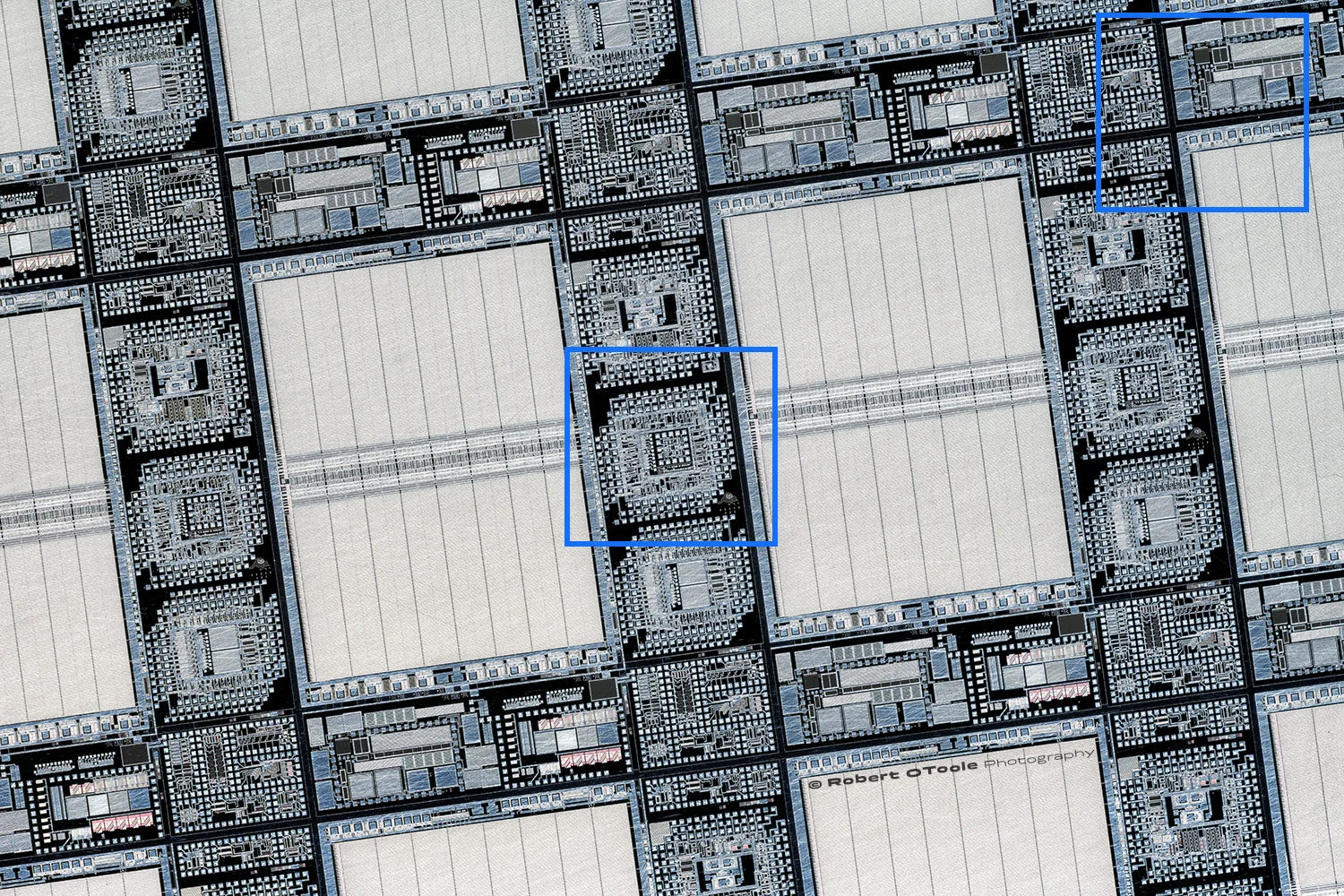1X test area with the crop areas highlighted.