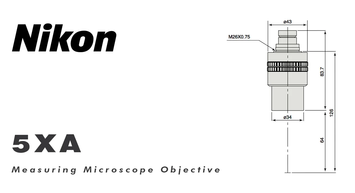 Nikon 5XA measuring microscope objective lens