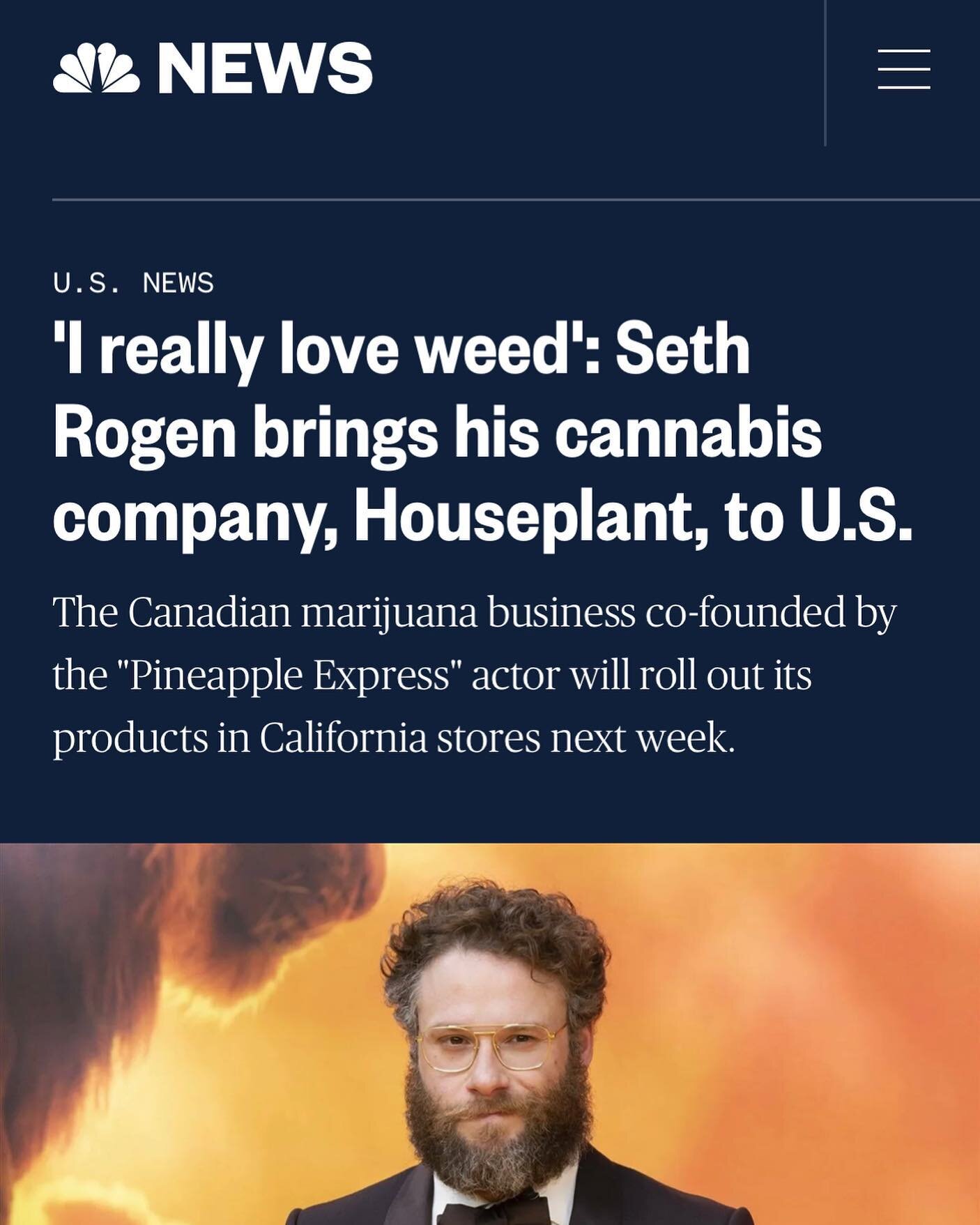 @sethrogen really loves #cannabis 👍 read via @nbcnews about his company coming to the states 

#celebritiesincannabis #cannabisnews #cannabiscommunity #pineappleexpress #cannabisculture