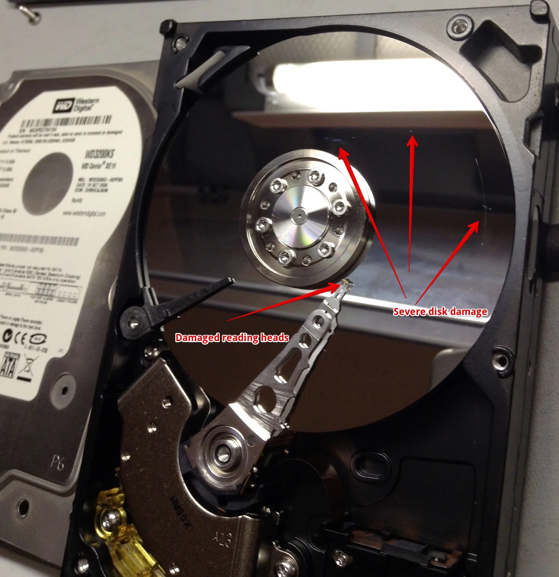 Severe HDD Damage - Cleanroom Inspection.jpg