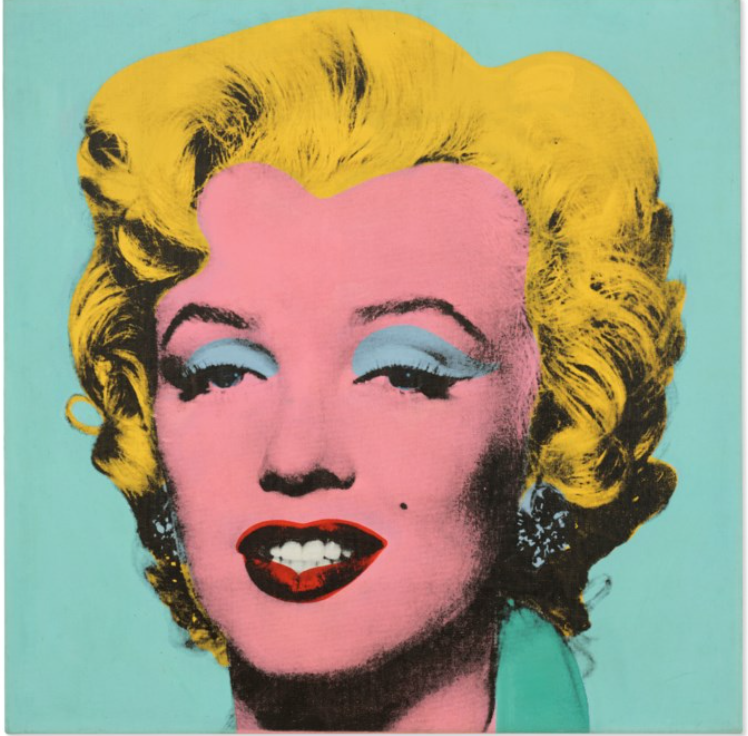  ANDY WARHOL (1928-1987)  Shot Sage Blue Marilyn  signed and dated 'Andy Warhol / 64' (on the overlap)  acrylic and silkscreen ink on linen  40 x 40 in. (101.6 x 101.6 cm.)  Painted in 1964.  @ Christie’s NY 