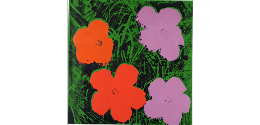      Lot 22 Andy Warhol Flowers stamped twice by the Estate of Andy Warhol and the Andy Warhol Foundation for the Visual Arts, Inc. and numbered "PA53.012" on the overlap; numbered "PA53.012" on the stretcher  acrylic and silkscreen ink on canvas  48