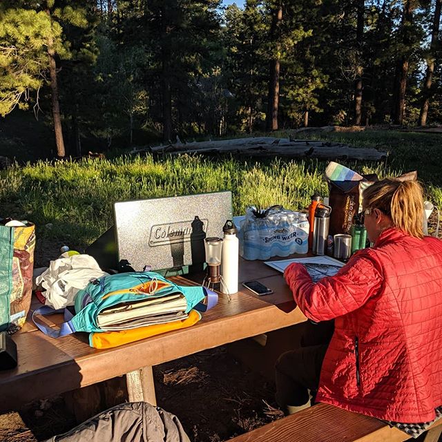 So this is me.. working on a new design while the sun was setting on our campsite at the North rim of the Grand Canyon.  Loving life and loving nature. Doing my best to stay productive with my small business but also make time to take care for myself