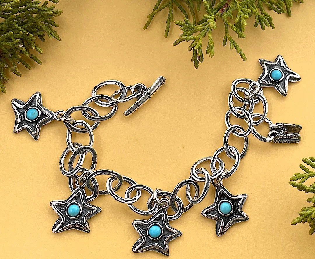 ❄️ Starry Night Bracelet:  inlayed with your choice of turquoise or mother of pearl