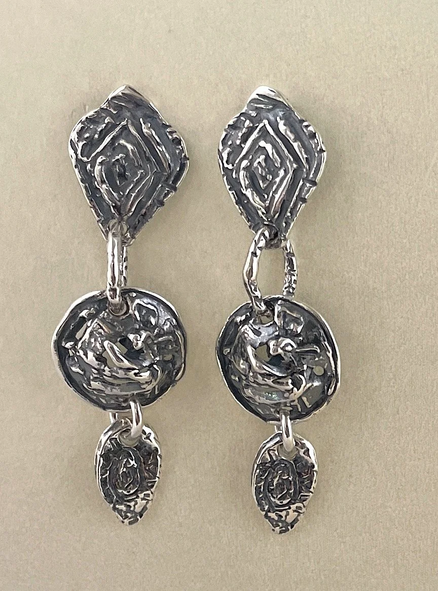 Medicine  shield earrings -sterling silver