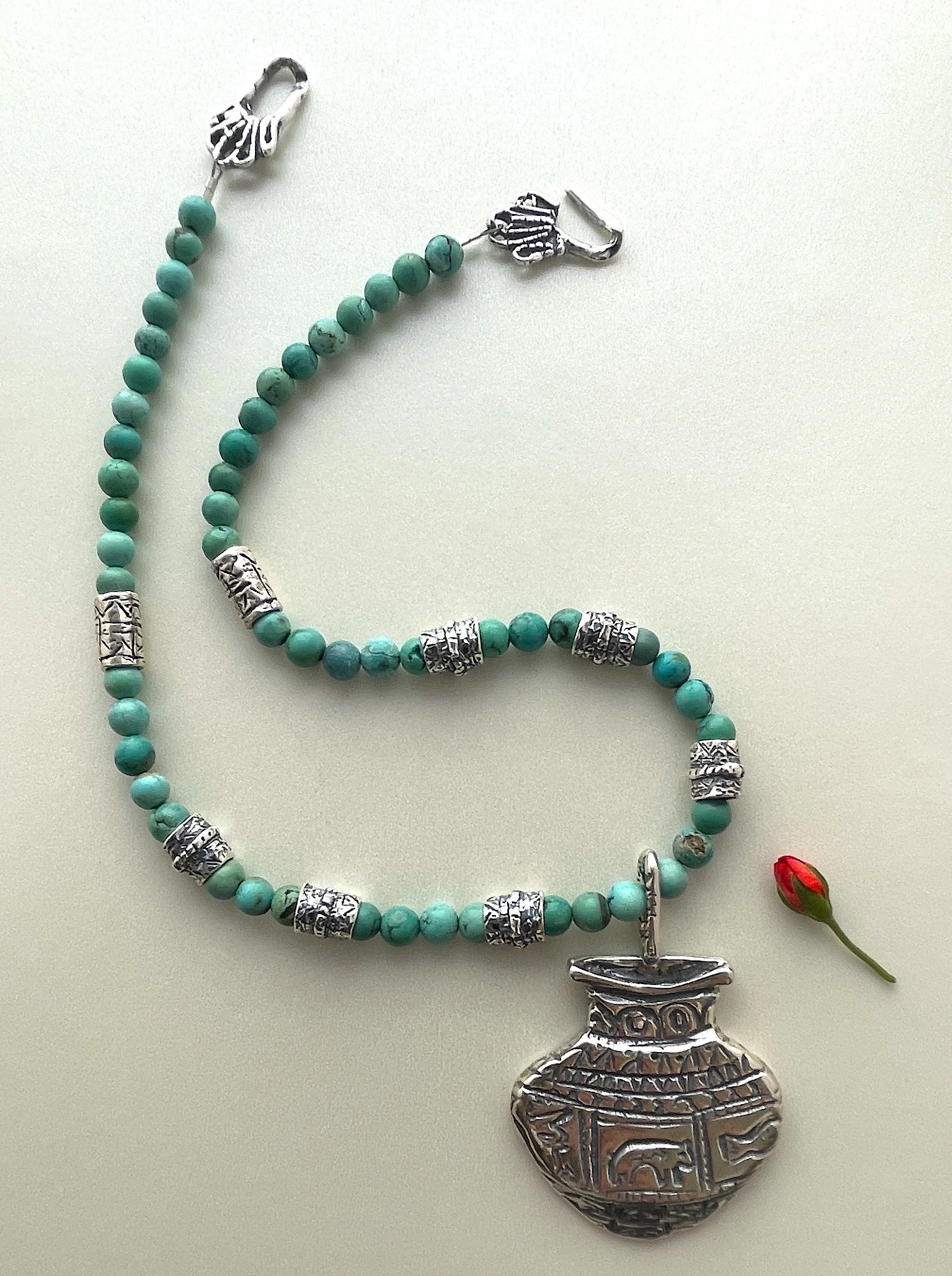 Homage to An Indian Pot in turquoise.JPG
