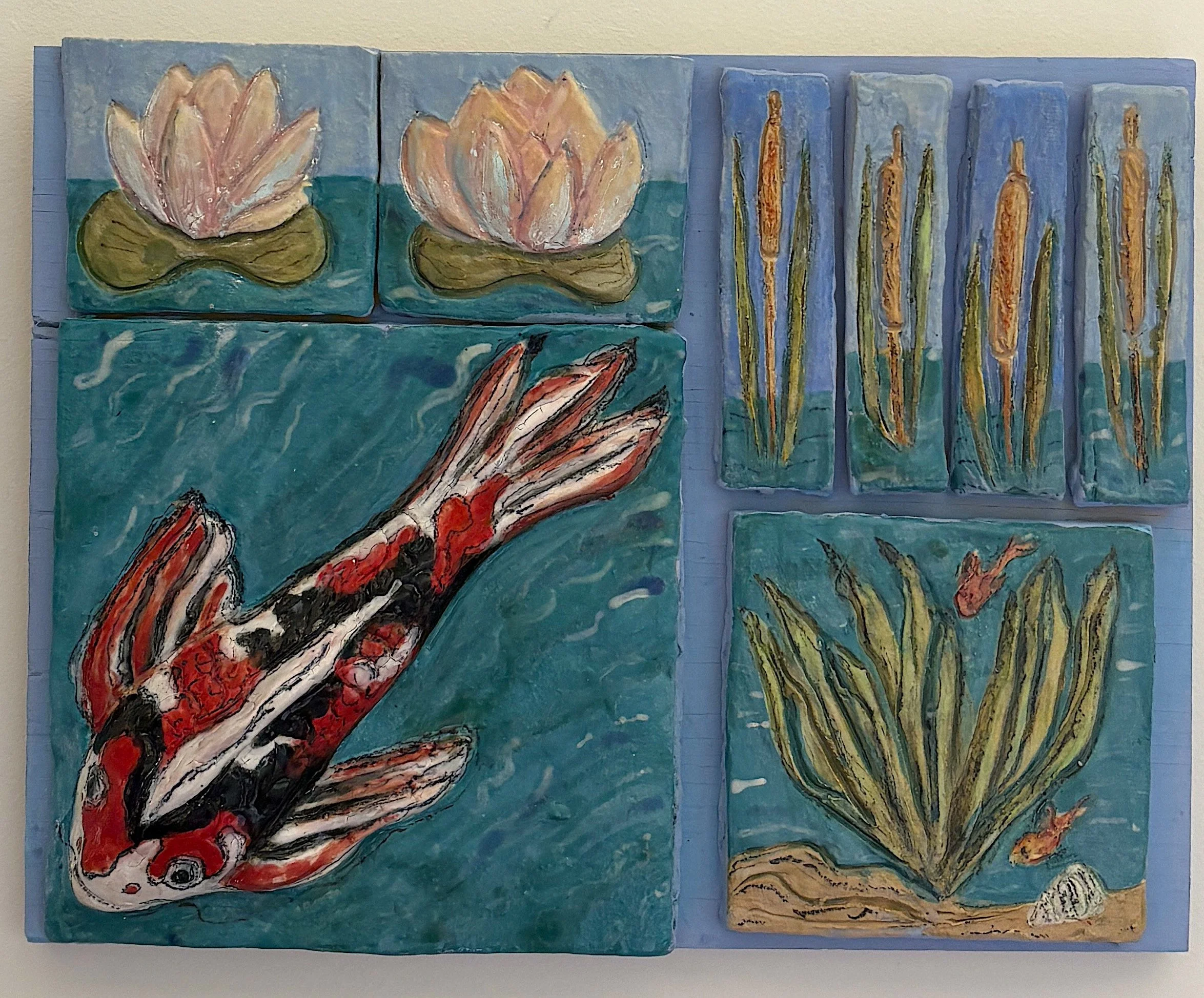 Everything I Love about my pond - small tile mural
