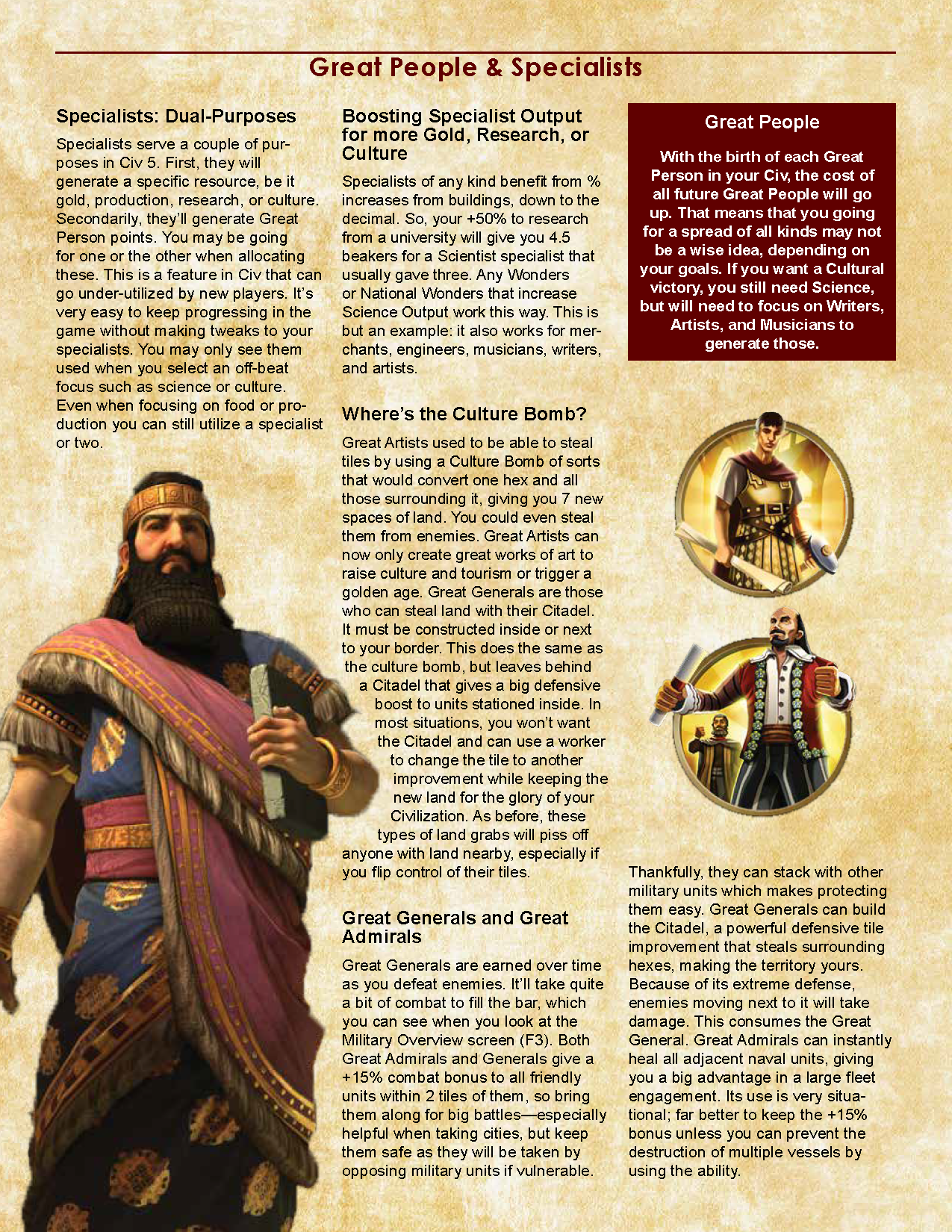 Civ 5 strategy guide (class exercise)