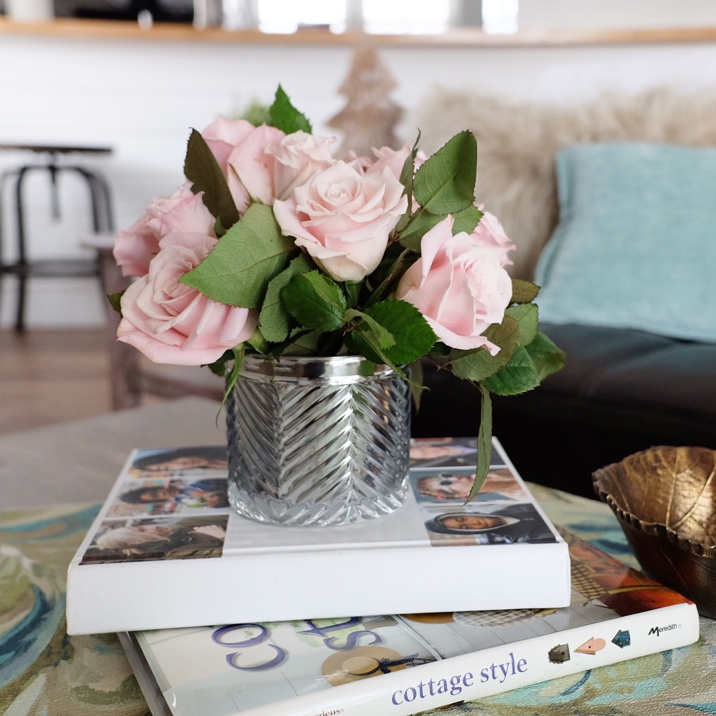 Recycled Candle Jar Flower Arrangement