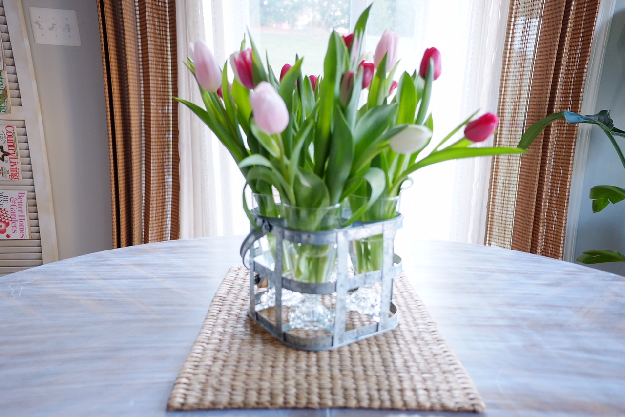 This table looks so much brighter - homemade chalk paint.