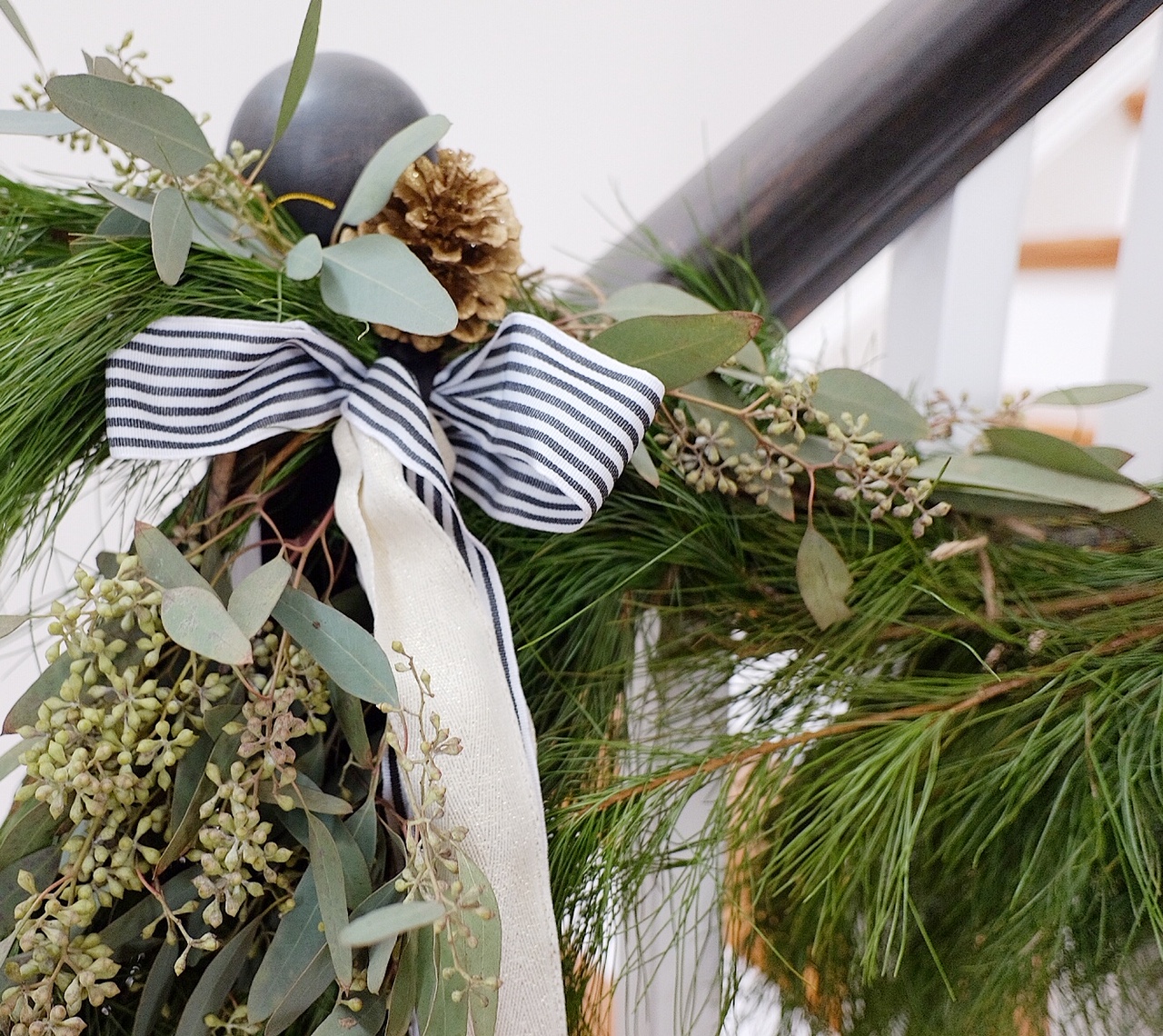 Embellishing Real Garland for the Holidays — Cottage Style