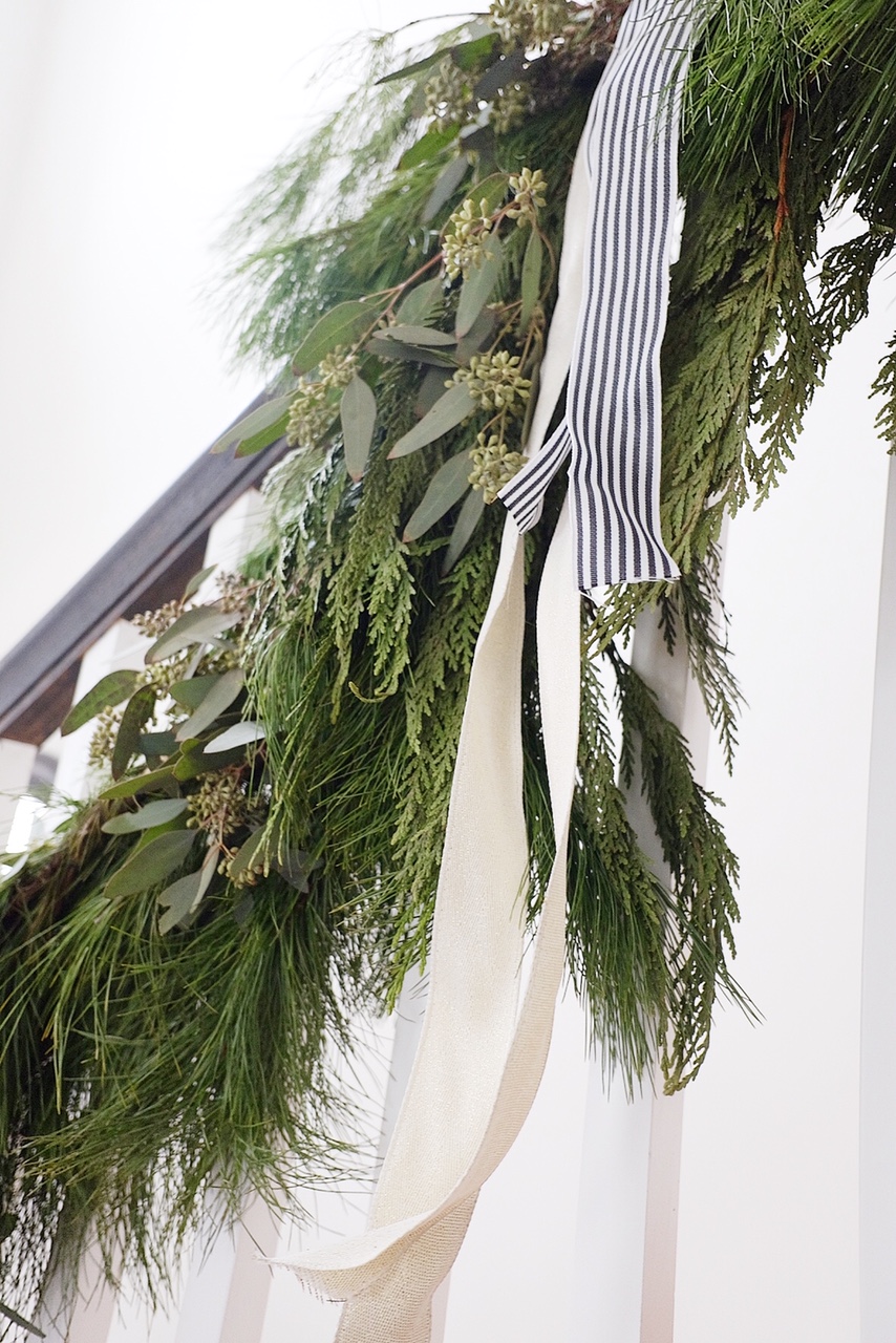 Embellishing Real Garland for the Holidays — Cottage Style