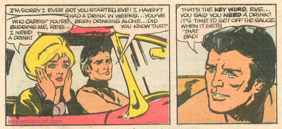 Romance comic books and serious issues alcoholism Charlton comics